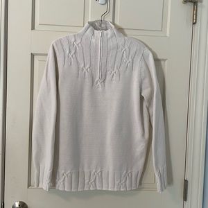 Coldwater Creek White Cardigan Design Pull Over Sweater. Medium 10-12.